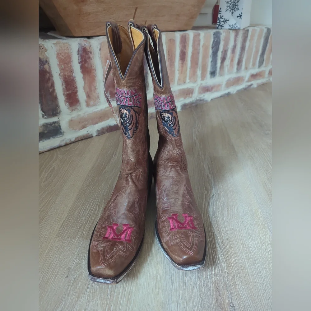 Men’s Montana Grizzly Gameday Cowboy Boots, NWT, Size 11.5 Leather Boots